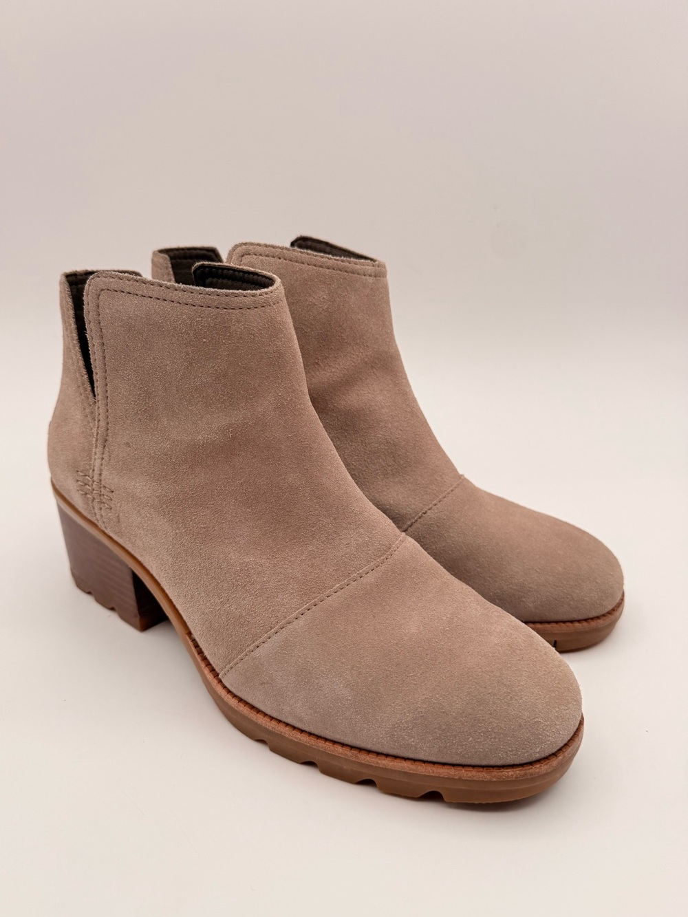SOREL Cate Cut-Out Suede Booties Ash Tan Women’s Size 8.5 - Picture 5 of 11